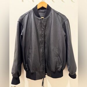 AllSaints belle oversized leather bomber jacket size S